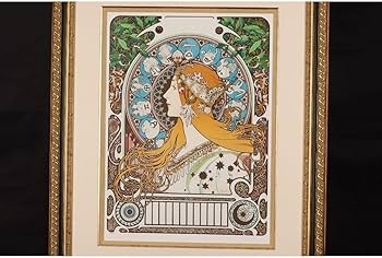 coinです　真作絵画　アルフォンス・ミュシャ　リトグラフ　USA正規品 coin様専用です 真作絵画 アルフォンス・ミュシャ リトグラフ
